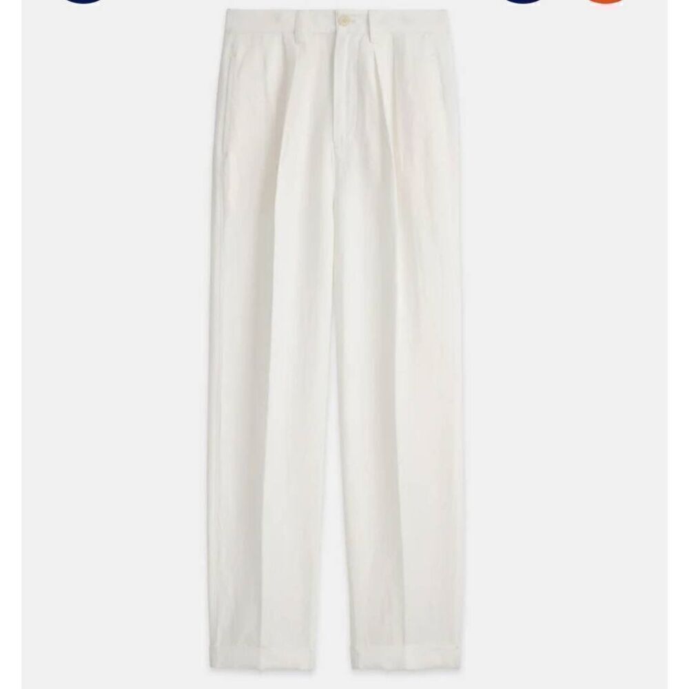 Alex Mills Double Pleat Pant in Twill in Ecru sz 12